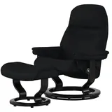 Stressless Relaxsessel Leder 88 x 103 x 78 cm Schwarz mit Hocker