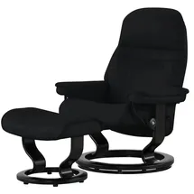 Stressless Relaxsessel Leder 88 x 103 x 78 cm Schwarz mit Hocker