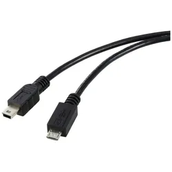 Renkforce USB-Kabel USB 2.0 USB-Micro-B Stecker, USB-Mini-B Stecker 50 cm Schwarz RF-5720368