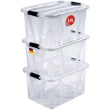 konzept Aufbewahrungsbox 14 l 3-tlg. transparent