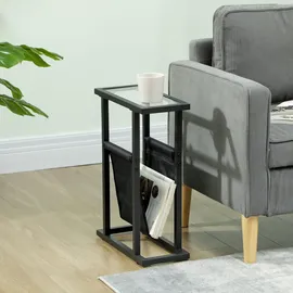 Homcom Couchtisch Metall, Hartglas