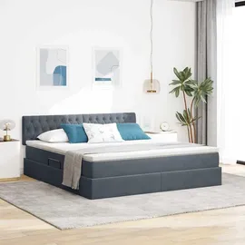vidaXL Bett 180 x 200 cm Dunkelgrau