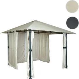 Mendler Pergola HWC-J63 3 x 3 m inkl. 1 Seitenteil Beige/Weiß