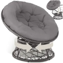 Tectake Rattansessel Gartenstuhl 80 x 92 x 80,5 cm grau