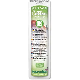 Madeira Cotton Stable Stickvlies aufbügelbar 30 cm weiß 5 m 30 cm weiß 100% Baumwolle
