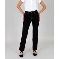 Esra Damen Jeans Schwarz High Waist Jeans Damen Straight Hose bis Plus Size G400 - 40