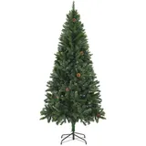 vidaXL Künstlicher Weihnachtsbaum mit Kiefernzapfen Grün 180 cm
