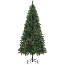 vidaXL Künstlicher Weihnachtsbaum mit Kiefernzapfen Grün 180 cm