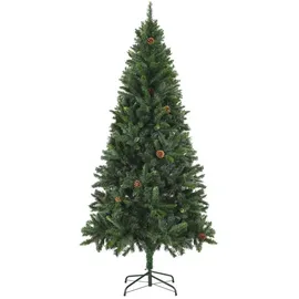 vidaXL Künstlicher Weihnachtsbaum mit Kiefernzapfen Grün 180 cm