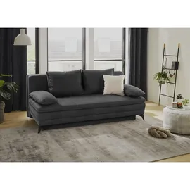 luma-home schönes für dein zuhause Schlafcouch Mikrofaser 2-Sitzer Dunkelgrau
