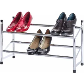 Wenko Schuhregal 119 x 35 x 23 cm ausziehbar, für 10 Paar Schuhe, silber glänzend