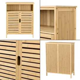 [en.casa] Bambus Badezimmerschrank Eslöv 81x65,5x31 cm