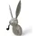 deluke Deko-Hasenkopf HEPO mit Pfeife Aluminium Silber 68x27x27cm Hasenkopf Tier-Dekoration