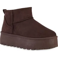 VAN HILL Damen Warm Gefütterte Plateau Boots Profil-Sohle Winter