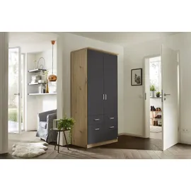 Rauch Bremen 91 x 199 x 58 cm grau/Eiche Artisan Nachbildung