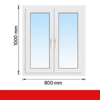 DRUTEX Iglo 5 Fenster 80x100 cm - Kunststoff, Weiß, 2-flügelig, Dreh-Kipp, 2-fach verglast
