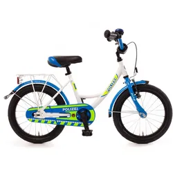 Bachtenkirch Kinderfahrrad POLIZEI, kristall-weiß/blau/neon, 16" - versch. Ausführungen