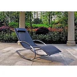 Garden Pleasure Naxos Schaukelliege 146 x 62 x 89 cm schwarz/silber