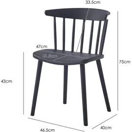 Möbel Kraft Esszimmerstuhl Kunststoff schwarz 4er Set