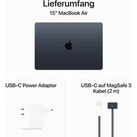 Apple MacBook Air M3 2024 15,3" 16 GB RAM 256 GB SSD 10-Core GPU Mitternacht