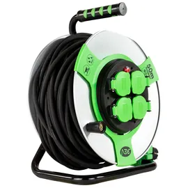 REV Ritter REV Kabeltrommel Außen 50 m H05RR-F 3G1,5mm2, schwarz grün