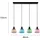 meineWunschleuchte Quenya 4-flg. 90 cm bunt Glas