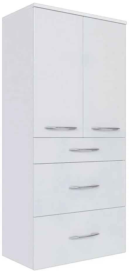 Hängender Badezimmerschrank in Hochglanz Weiß 60 cm breit