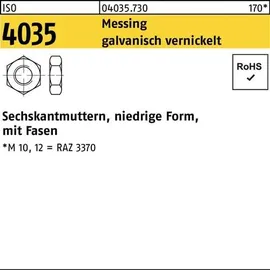 F. REYHER Nchfg. GmbH & Co. KG Sechskantmutter ISO 4035 M 10 x 1,5 Messing 100 Stück