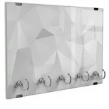 DEQORI Schlüsselbrett 'Geometrisches Muster', (1 St), Schlüsselhalter Schlüssel Haken Schlüsselboard modern Schlüsselleiste grau