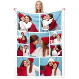 LMQJDZ Personalisierte Decke mit Foto, Personalisierte Geschenke Frauen und männer,Fotodecke mit Foto,Personalisierte Geschenke für Mama, Papa, Kind, Haustier, Liebhaber Oder Freund-80 * 120cm