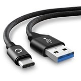 CELLONIC® USB Kabel 2m kompatibel mit Microsoft Xbox Series X, Series S/One Elite Controller 2 Ladekabel USB C Type C auf USB A 3.1 Gen 1 Datenkabel 3A schwarz Nylon