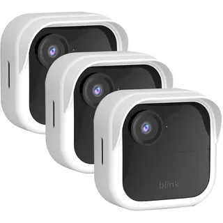 Silikon-Schutzhülle für Blink 4 – wetterfeste Schutzhülle mit Hutkrempe für Blink Outdoor 4 Smart Überwachungskamera (3, weiß)