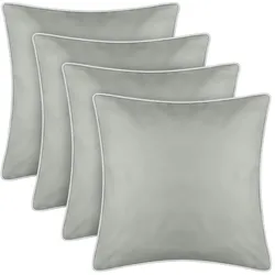 Bestlivings Outdoor Kissen mit Paspel 4er Pack ( 45 x 45 cm ) Beige - Dekokissen Garten Reißverschluss - Schmutz- und Wasserabweisend - abnehmbarer Bezug