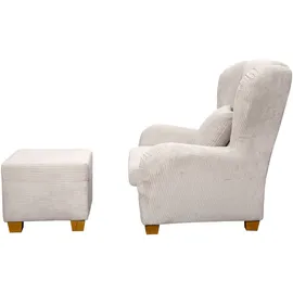 Home Affaire Ohrensessel HOME AFFAIRE "Oliver", beige, B:92cm H:103cm T:93cm, 100%Polyester, Sessel, Ohrensessel, Ohrensess,mit Hocker,Zierkissen,Klassische Form