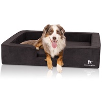 Knuffelwuff orthopädisches Hundebett mit Wendekissen aus Velours Bellamy 120 x 100cm Schwarz