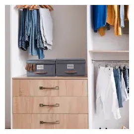 Relaxdays Aufbewahrungsbox 12 l 2-tlg. grau