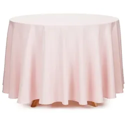 Tischdecke, rosa, Ø 230 cm, Polyester, rund