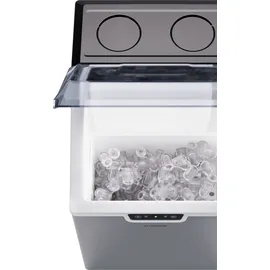 Klarstein Eiswürfelmaschine für Zuhause Camping Gastro, Schnelle Mini-Eiswürfelmaschine Klein, Profi Eismaschine für Große & Kleine Eiswürfel,