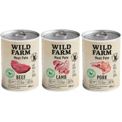 Wild Farm Pate MIX 3x400g glutenfreies Hundefutter
