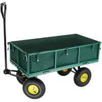 Tectake tectake® Bollerwagen, mit klappbaren Seitenwänden, leichtgängige Lenkachse mit gepolstertem Griff, Belastbarkeit 350 kg