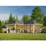Palmako Pavillon Bianca 24,9 m2 Set 211 Slide - 28 mm naturbelassen