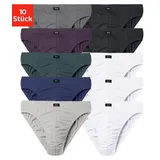 H.I.S. H.I.S Slip Männer Unterhose (Packung, 10-St) in Unifarben blau|bunt|grau|grün|schwarz 6 (L)