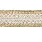 Partydeco Dekoband Spitze unifarben Braun/Weiß 5 cm x 5 m