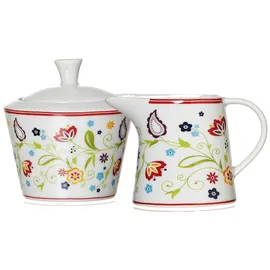 Ritzenhoff & Breker Zuckerdose und Milchkännchen Set Doppio Shanti, 2-teilig, Porzellan , Floral