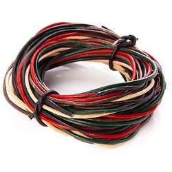 Lederriemen, bunt, 2 mm, 5x 2 m