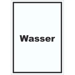 Wasser Aufkleber mit Text Anschluss hochkant A5 (148x210mm)