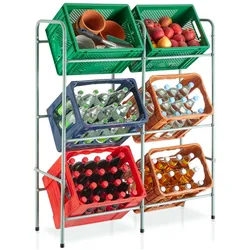 tectake® Getränkekistenregal, aus Stahl, guter Zugriff, 96 x 33 x 116 cm