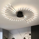 RRBEST LED Deckenleuchte Wohnzimmer,Wohnzimmerlampe Moderne Minimalistische Deckenlampe Innen Dekorative Deckenbeleuchtung für Wohnzimmer, Schlafzimmer und Büro(42 Köpfe, Schwarz)