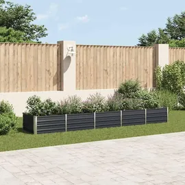 vidaXL Garten-Hochbeet verzinkter Stahl rechteckig 400 x 80 x 45 cm Anthrazit 