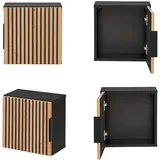 Lomadox Lomado Hängeschrank Braun, Holzwerkstoff, 35x35x22 cm Badezimmer, Badezimmerschränke, Hängeschränke